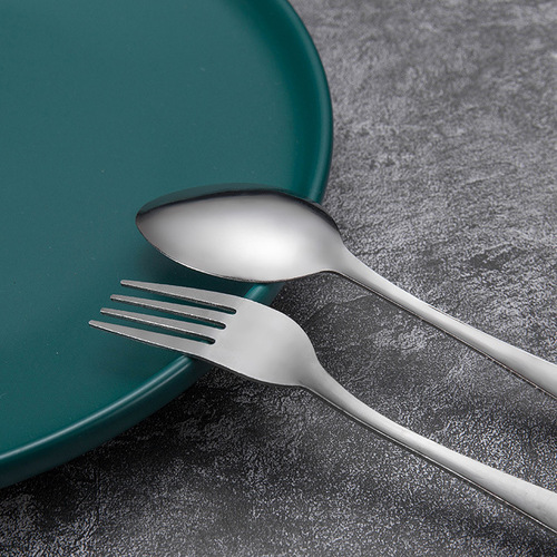 Stainless steel fork and spoon tableware household fruit fork long handle spoon spoon dessert spoon fork combination wholesale