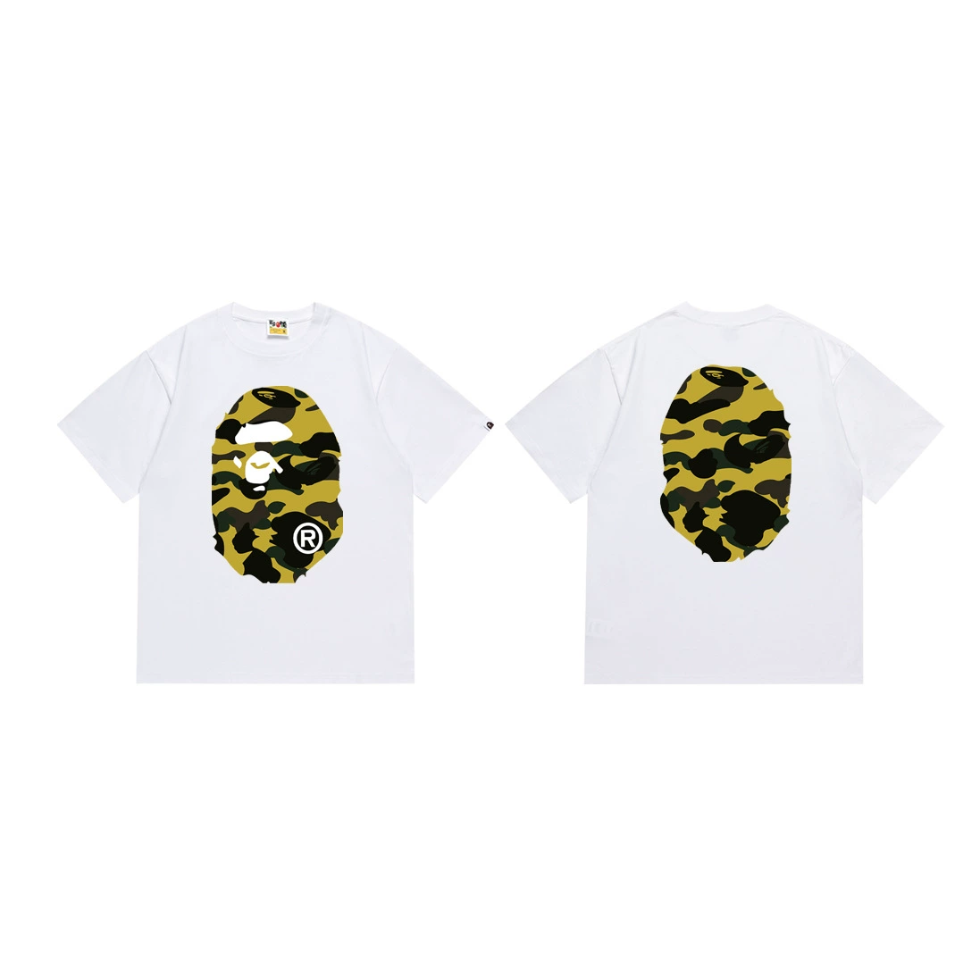 Короткая футболка повседневная с коротким рукавом (BAPE) двойной пряжи унисекс, разноцветная и размеры S–XXL