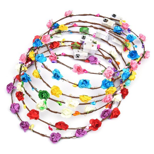 Glowing Flower Ring Colorful Fight LED Head Terminal Flower Tourist…