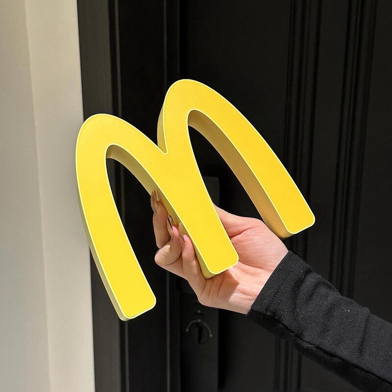 Mcdonald's Fridge Magnet Magnetic Night Light Golden Arches m Logo Door Sticker Atmosphere Decoration Sleep Light