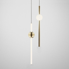 现代简约设计师样板房简约创意横竖组合发光球餐厅卧室床头吊灯