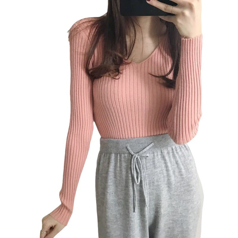 Demi-season knitted keep warm base body-friendly long-sleeve, retro sweater, with sleeve, tight