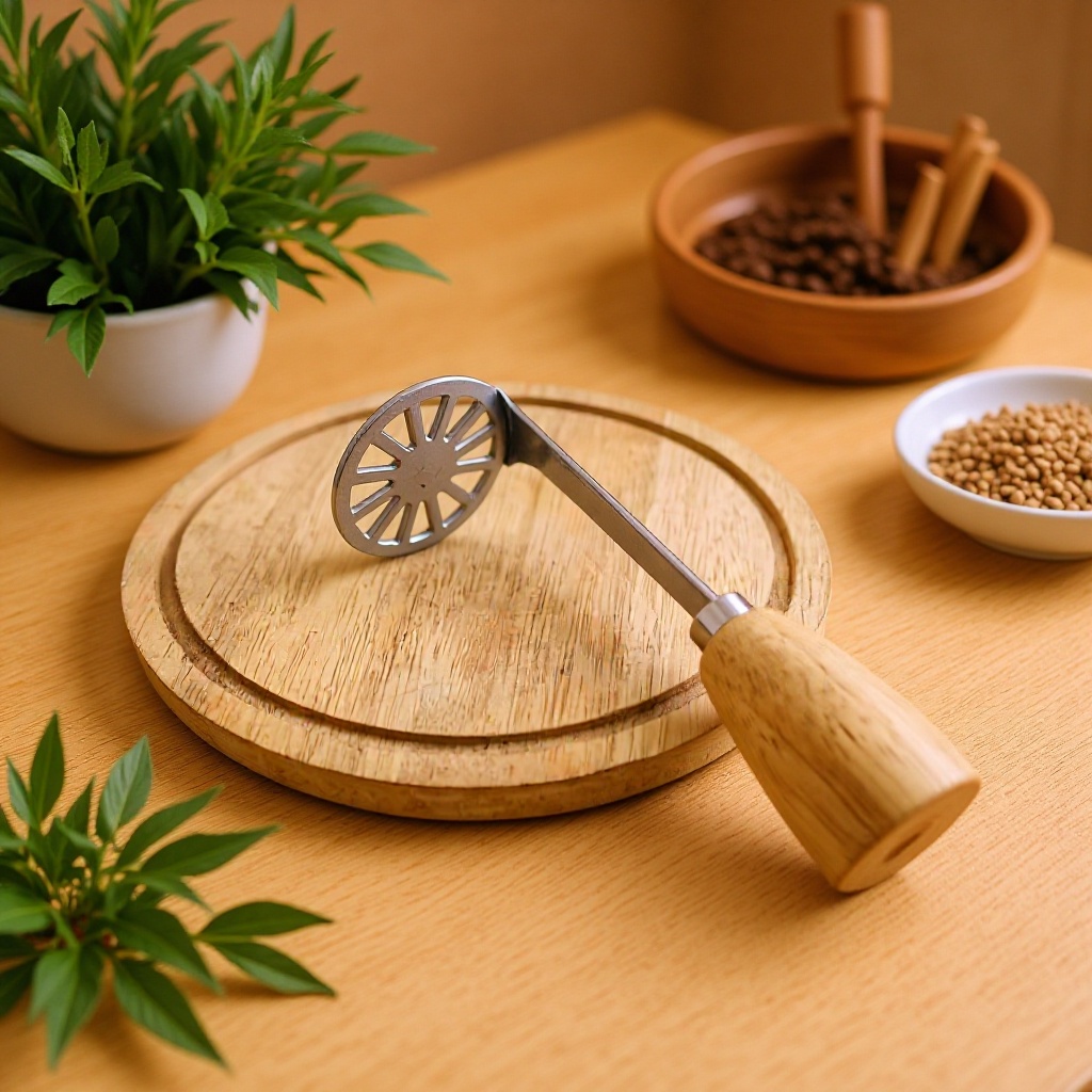 Wooden Handle Potato Masher for Home and Commercial Use, Mashed Potato Press, Baby Food Taro Puree Pressing Tool, Kitchen Masher