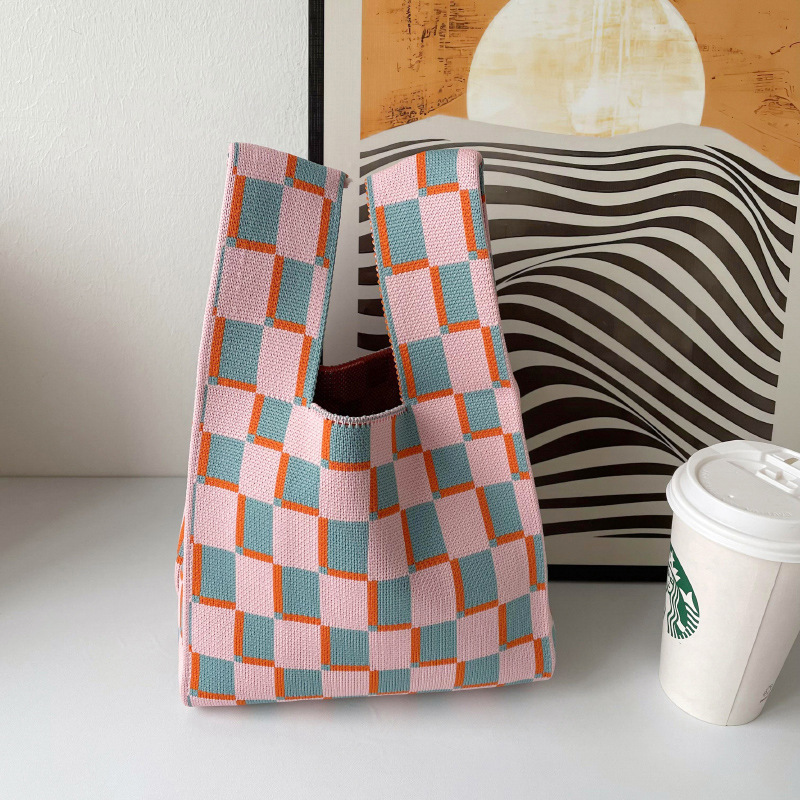 Bolsos, diseño de nicho femenino, bolso de punto personalizado, bolso tejido de un solo hombro de punto de todo fósforo, bolso de mano, bolso de mano