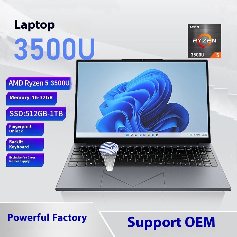 AMD Ryzen 15.6inch R5-3500U Office Business Laptop, Slim and Light, for Editing, PS, and Gaming