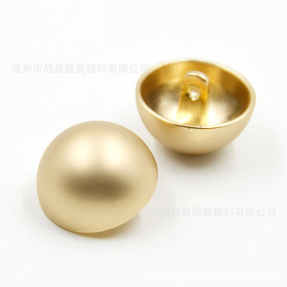 High-end metal button clothes round mushroom trench coat button women's coat woolen coat golden shirt button