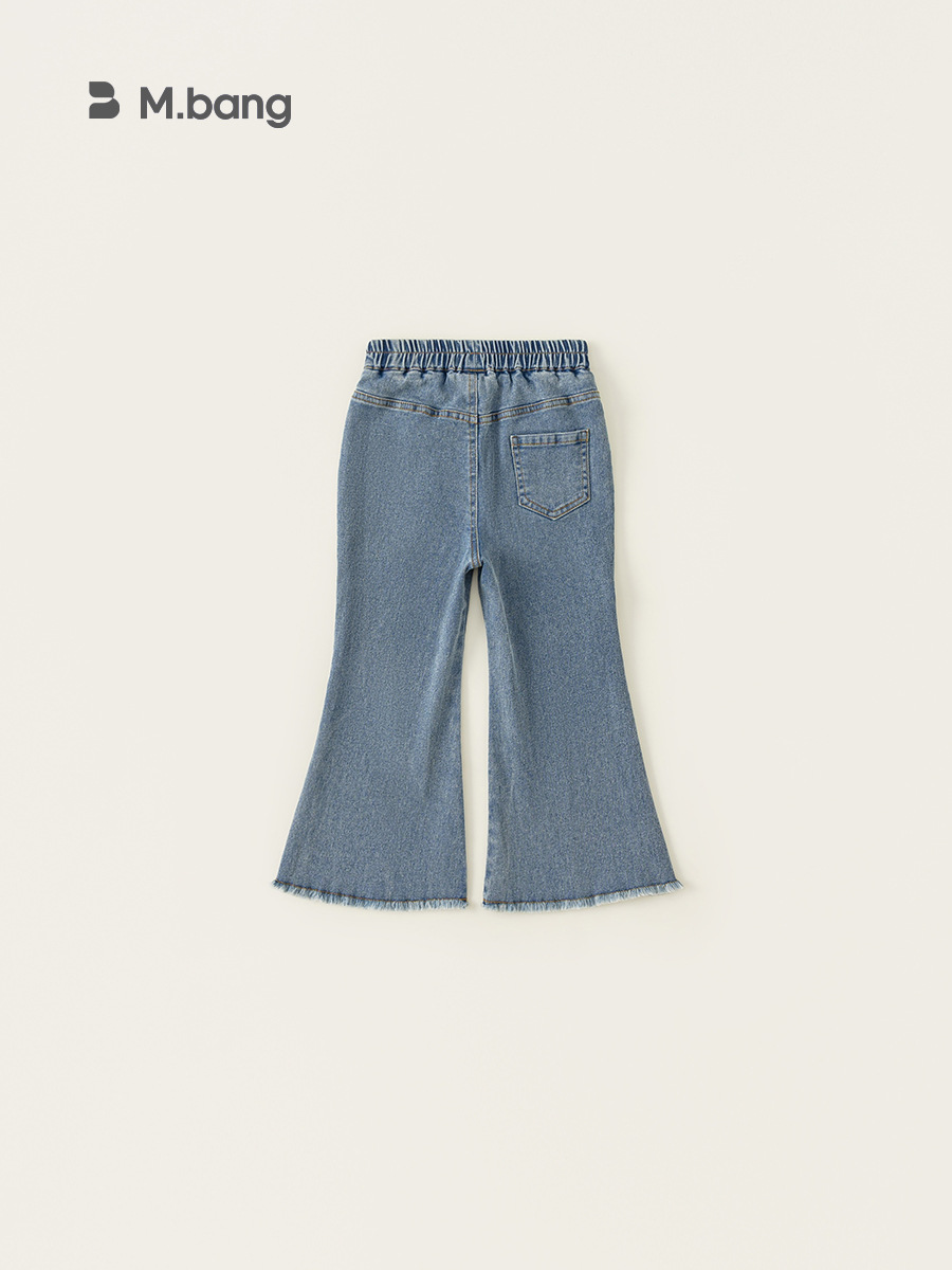 Ropa para niños Youbao, pantalones para niñas, pantalones largos para niños medianos y grandes, pantalones acampanados versátiles, vaqueros informales para niñas, primavera y otoño, nuevo estilo image 5