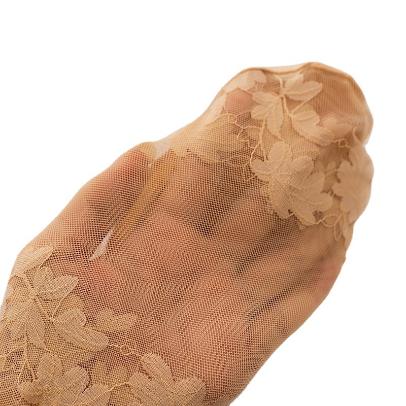 Calcetines de encaje transfronterizos de primavera y verano para mujer calcetines de media pantorrilla de encaje delgado de malla transparente embalaje independiente sexy calcetines negros