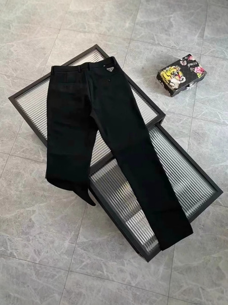 Fashionable knitted elastic casual trousers