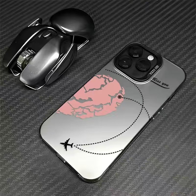 Color plata concha-negro-medio amor rosa