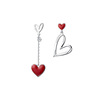 Red asymmetrical epoxy resin, cute brand earrings heart-shaped, simple and elegant design