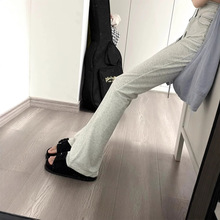 加绒喇叭裤女秋冬季2025高腰垂感修身显瘦加长微喇裤子日韩休闲风