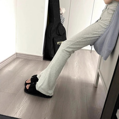 2025年秋冬女性用ベルベットフレアパンツ、ハイウエスト、スリムフィット、エクストラロング、マイクロフレアパンツ、日本と韓国のカジュアルスタイル