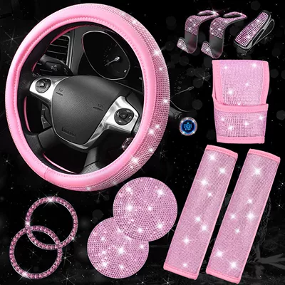 Cover, Car Hook, Glasses – Steering wheel cover - all-pink-38cm