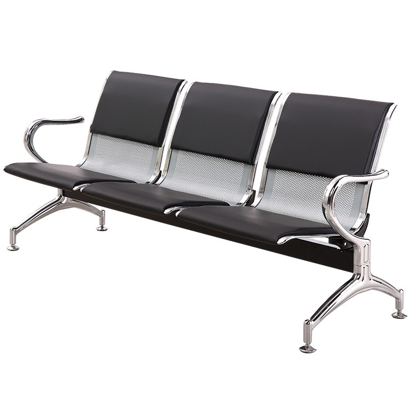 Silla triple de espera para hospital, aeropuerto y salas públicas, resistente y cómoda image 3