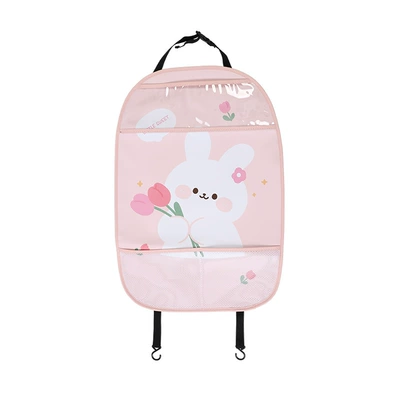 seat anti-kick pad cute cartoon: Chair back anti-kick pad - tulip-bunny-anti-kick-pad-large