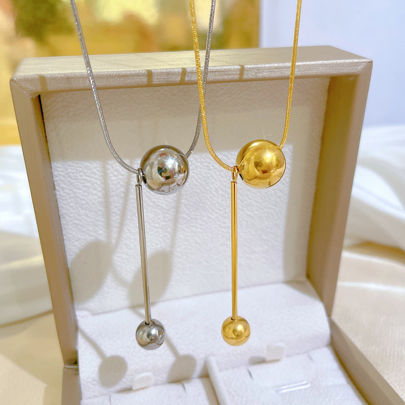 Minimalistische Halskette Aus Echtem Gold Mit Blumen-quasten_voghion.com