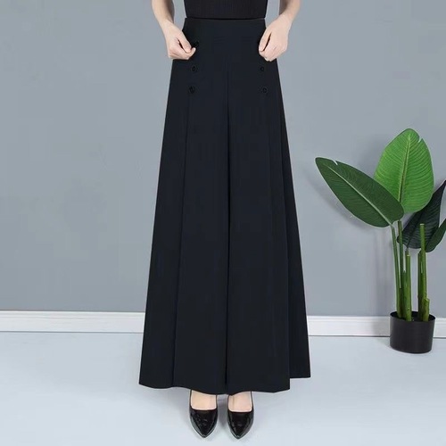 Women's Summer 2025 Loose-Fitting Flared Nine-Tenths Harem Wide Leg Pants Skirt with Volume for Petite and Plus Size