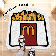 New cartoon food-shaped doormat for home use, scuffs and dirt-resistant, can be cut, tea table rug foot mat