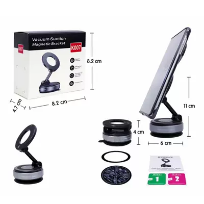 Car phone holder Cross-Border Model, Vacuum Magnetic Suction - vacuum-suction-cup-black-upgraded-alloy-version-strong-magnetic
