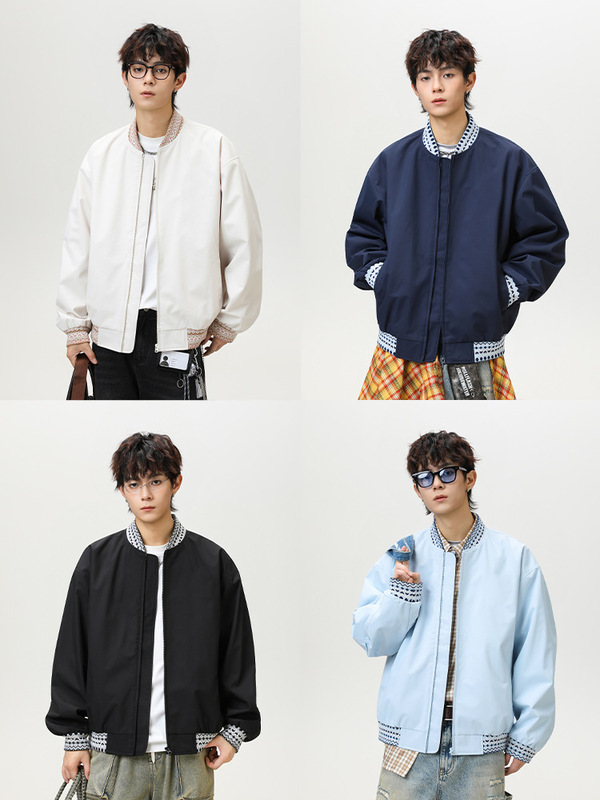捷展YOU货|拼接撞色夹克外套25秋季新品潮牌美式街头棒球服男女款|undefined