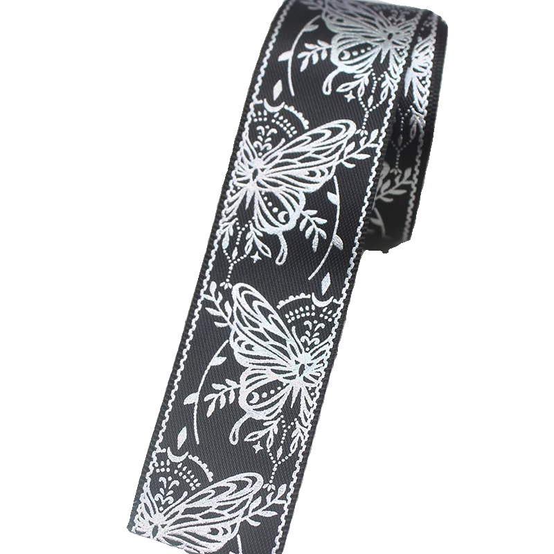 2.5CM 넓은 뜨거운 실버 나비 리본 DIY 수제 YUM 지원 스틱 장식 활 소재