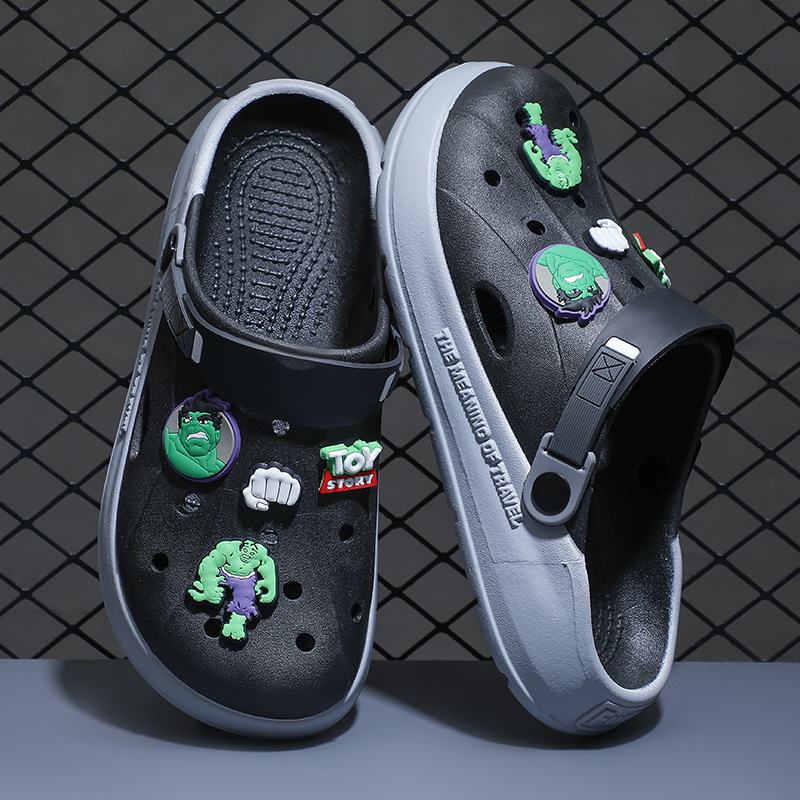 Eva hueco hueco zapatos para hombres cruzados verano 2025 nuevas zapatillas de playa antideslizantes de fondo grueso al aire libre verano