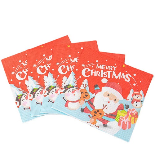 New cross-border Santa Claus printed handkerchief paper cartoon square tissue party printed tissue paper factory direct sales wholesale