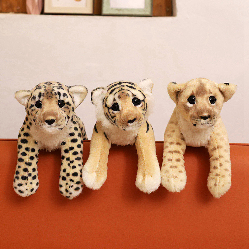 Simulación pequeño Tigre muñeca de peluche de juguete León leopardo muñeca niños comodidad almohada muñeca de trapo actividad regalo
