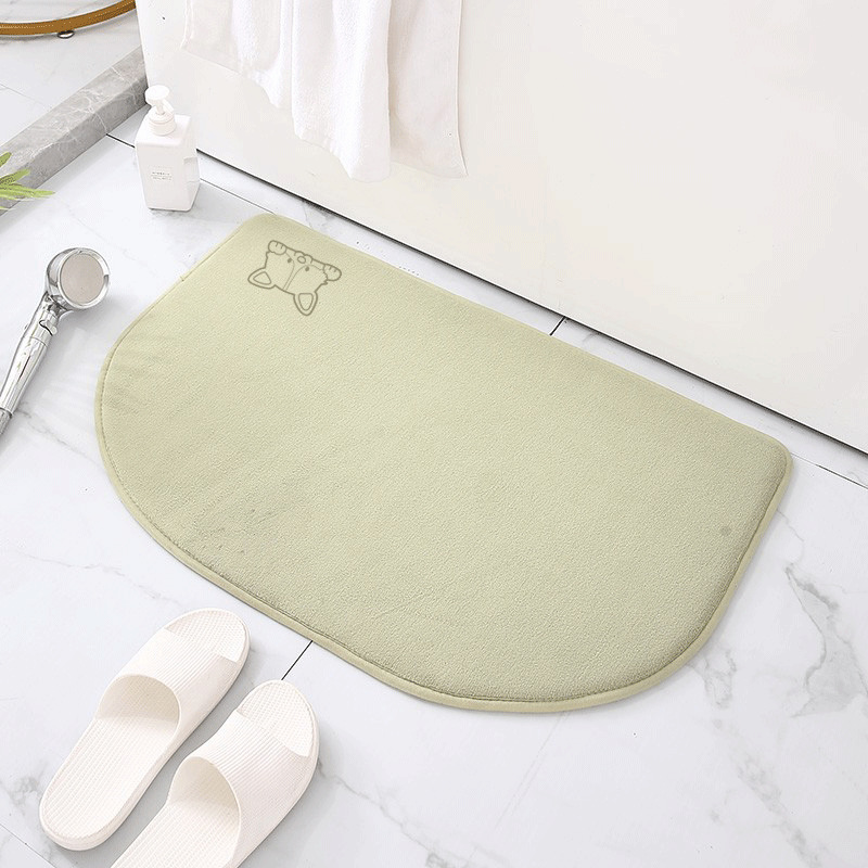 Alfombra de puerta semicírculo transfronterizo máquina lavable baño absorbente de secado rápido alfombra de esponja de memoria baño alfombra de piso de rebote lento