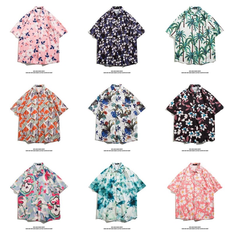 Quick-Drying Beach Short-Sleeved Floral Shirt for Men and Women, Thai Water Splashing Festival Summer New Style Seaside Hawaiian Shirt
