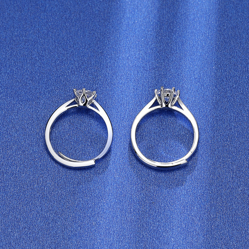 Live supply classic Zhoujia six-claw crown imitation diamond ring ring S925 sterling silver ring women's jewelry manufacturer