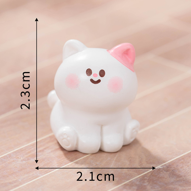 微景观创意可爱粉耳小猫公仔萌粒diy装饰品盲袋配件桌面汽车摆件|undefined