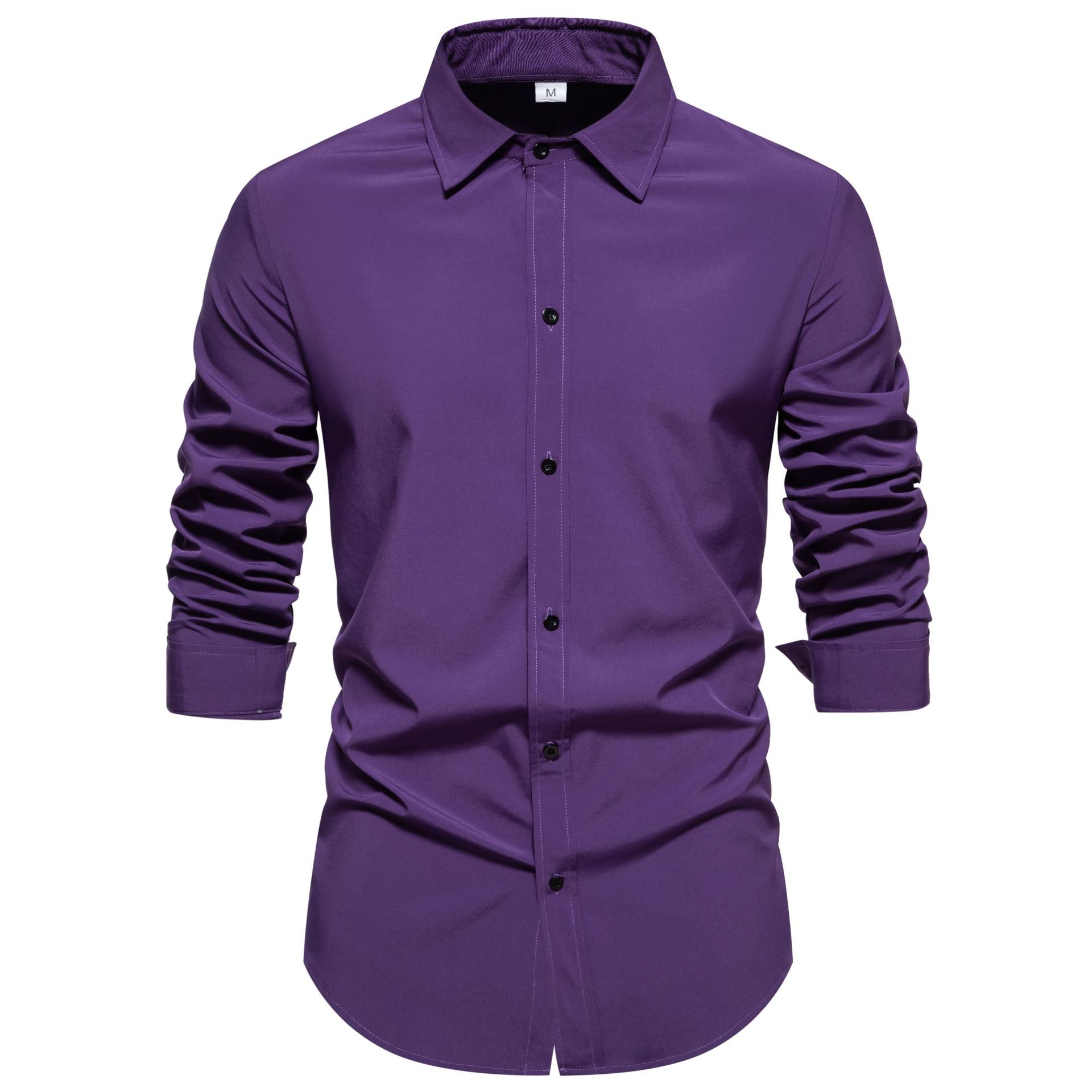 2024 primavera nuevos hombres camisa casual hombres eBay AliExpress color sólido hombres más tamaño camisa de manga larga hombres