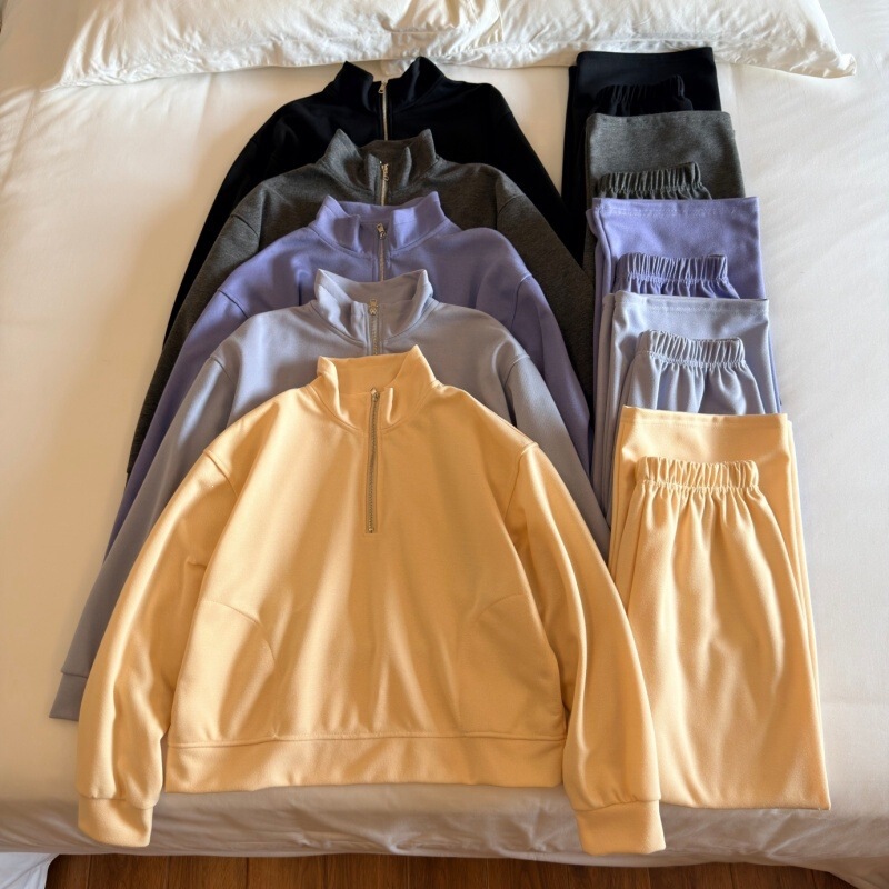 Women's long-sleeved long pants 6535 cotton spring, autumn, and winter sweatshirt and sweatpants loungewear pajama set, suitable for wearing outside Women's long-sleeved long pants 6535 cotton spring, autumn, and winter sweatshirt and sweatpants loungewear pajama set, suitable for wearing outside
