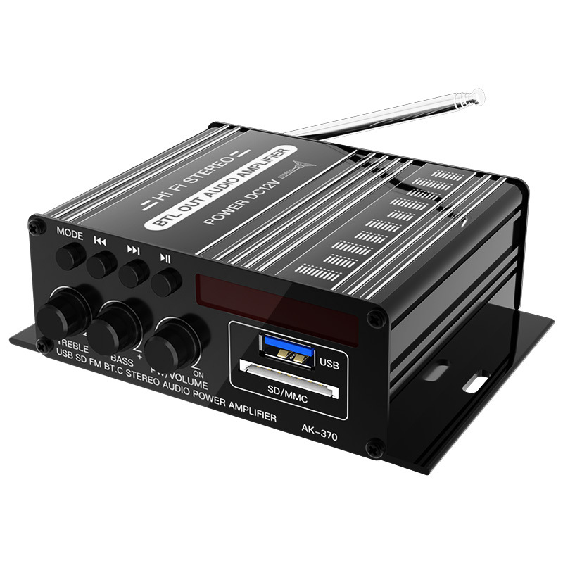 Усилитель автомобильный Mini 370BT с DC-кабелем