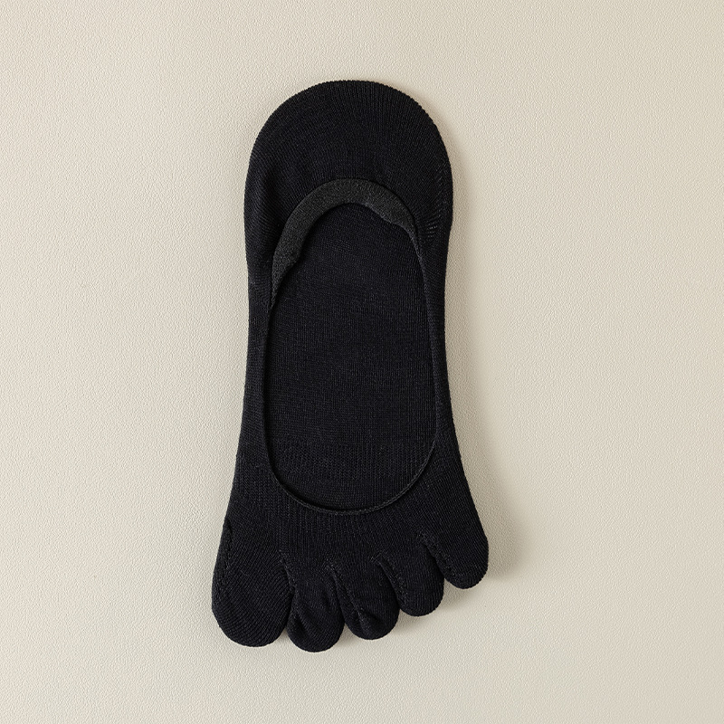 Calcetines de cinco dedos para mujeres de verano delgado botón de calcetines antideslizantes de verano superficial invisibles calcetines de algodón sin hueso