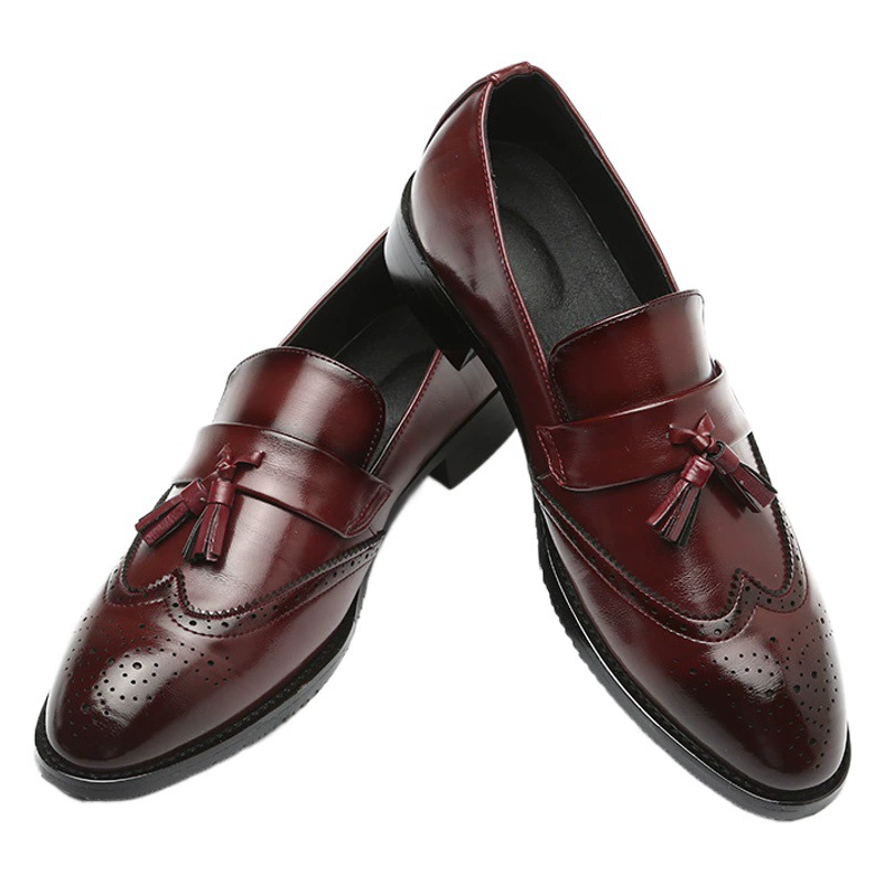 Мужская кожаная обувь, новая обувь, мужская кожаная обувь оптом, Повседневная модная мужская обувь с броги и кисточками, мужская обувь больших размеров