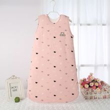婴儿棉睡袋加棉睡袋儿童一体式可拆袖睡袋防踢被子冬季加厚保暖