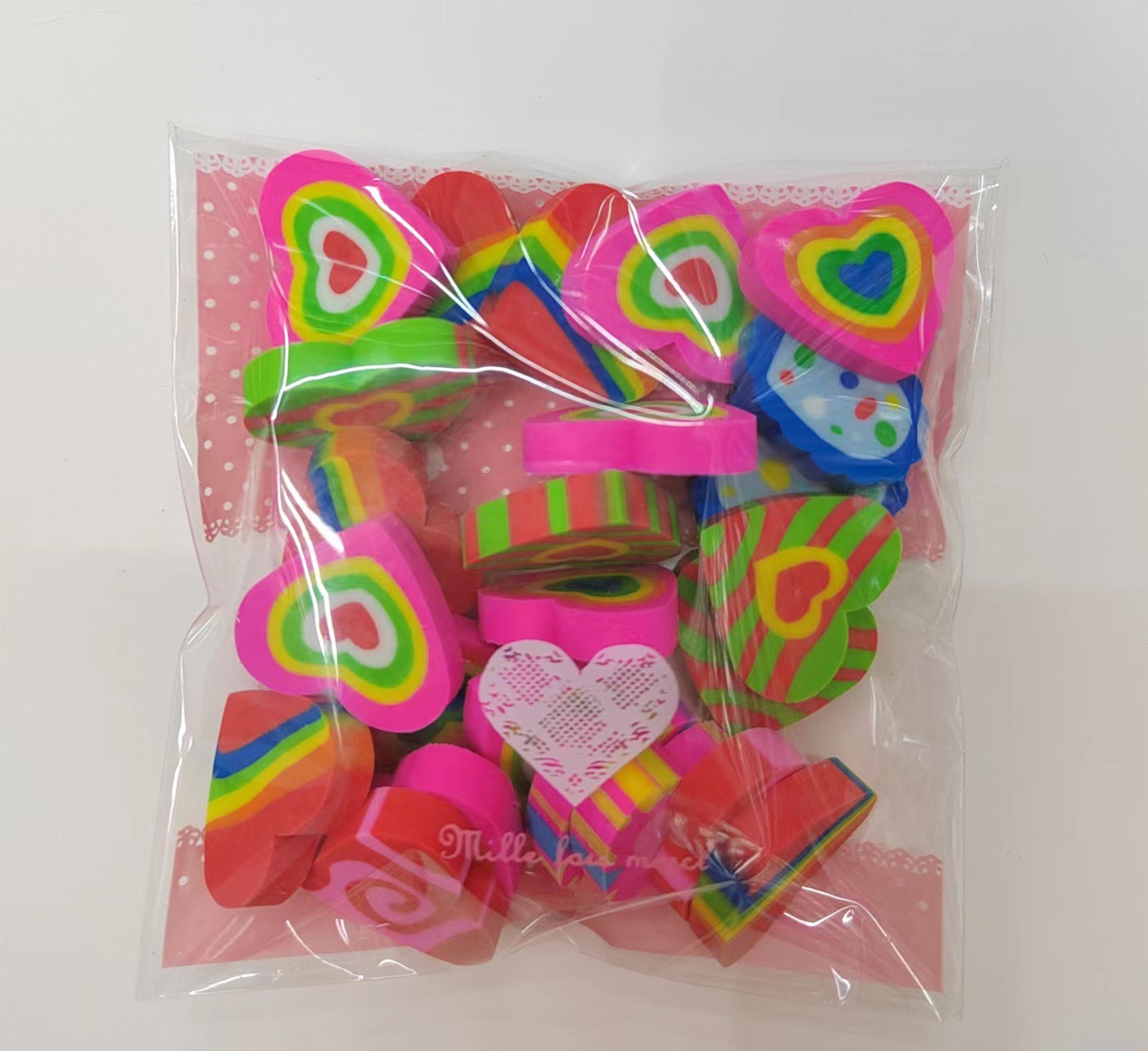 24PCS爱心橡皮正面