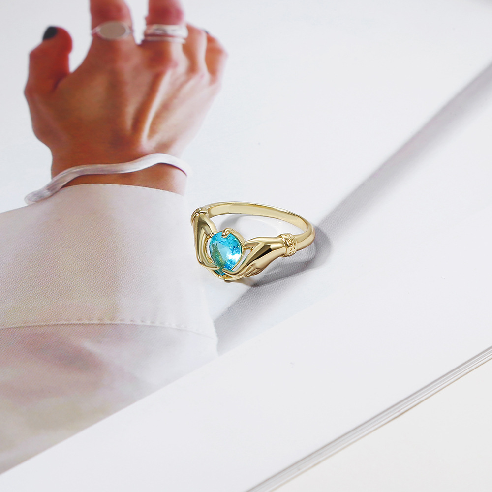 Fashion Heart Shape Copper Heart Zircon Rings 1 Piece