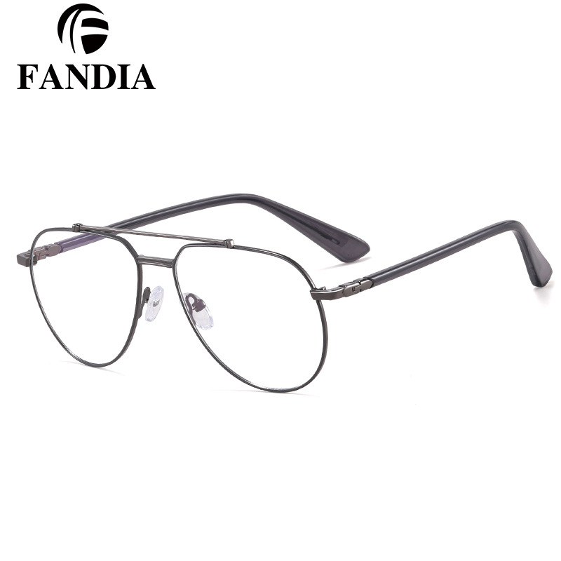 91330 personalidad de gafas delgadas y ligeras, gafas de metal, gafas anti-luz azul para hombres con tendencia de gafas de miopía