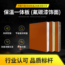 保温一体板氟碳漆岩棉外墙装饰板防水防火隔热聚苯石墨热固复合板