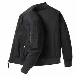 纯棉棒球服加厚款秋冬飞行男装夹克欧美装大码工装休闲夹克外套男