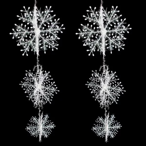 Christmas snowflake Christmas decoration supplies 28cm three-piece set winding three-dimensional snowflake string hotel decoration