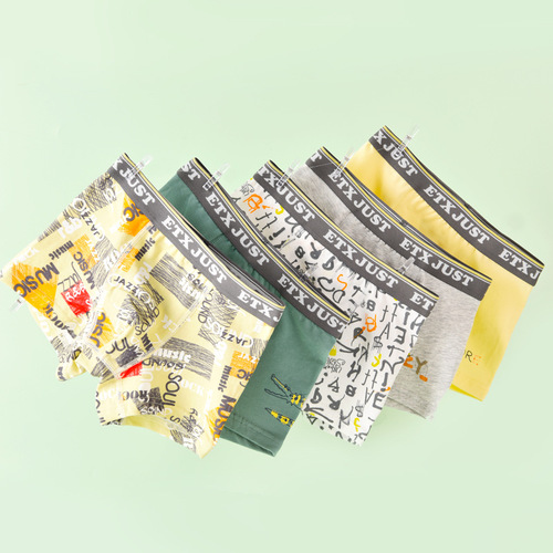 ETX JUST children's underwear stretch cotton type A boys' boxer briefs, medium and large children's shorts and teenagers underwear manufacturer
