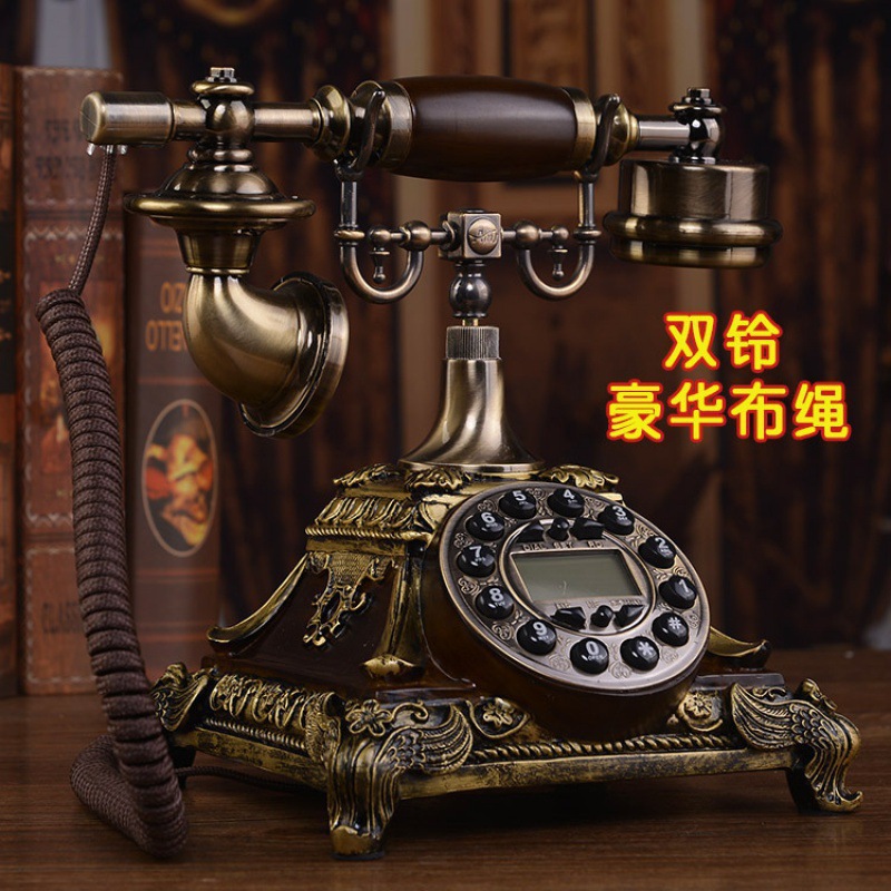 老式手摇电话机欧式复古电话机座机家用创意影视壁挂电视剧垒德株