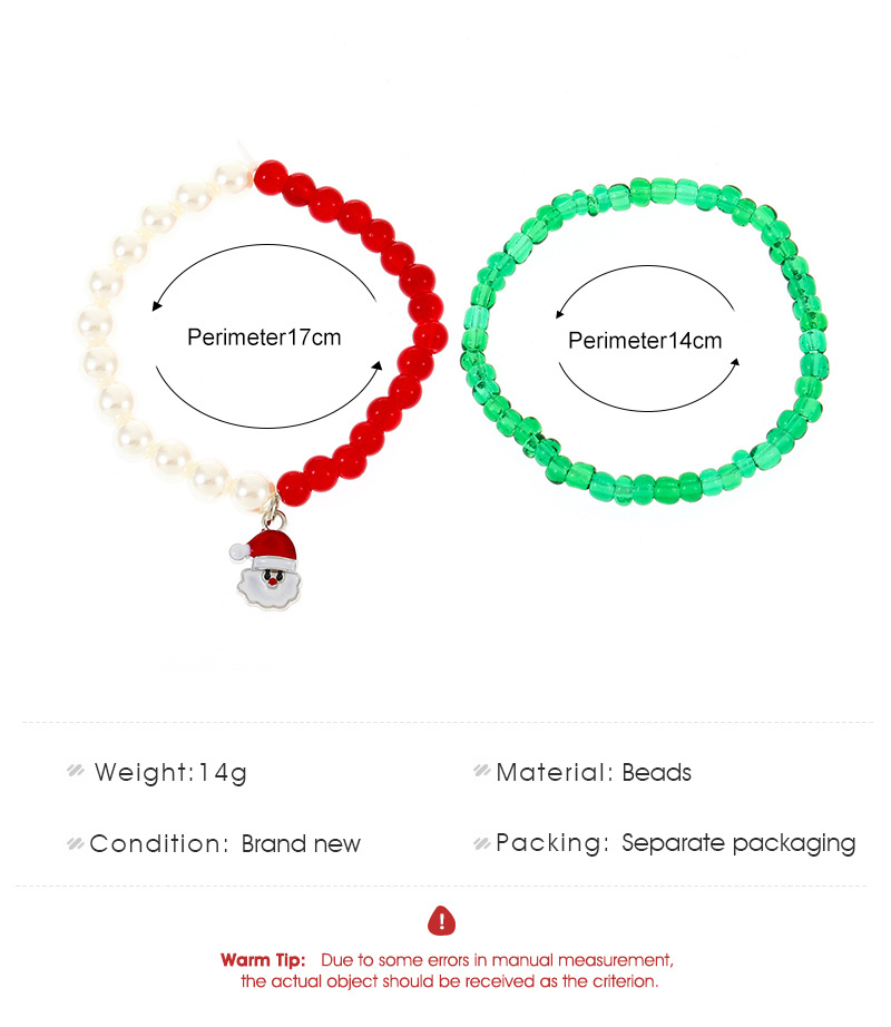 Fashion Santa Claus Beaded Womenu0027S Bracelets 2 Pieces