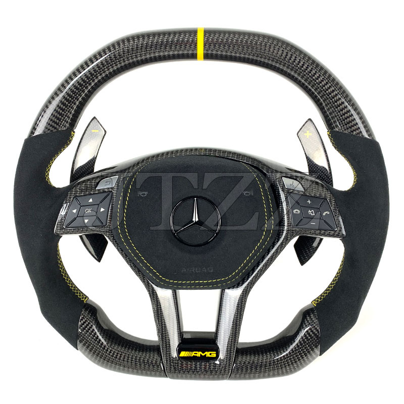 Suitable for Mercedes-Benz CLS W204 W216 W207 AMG A/B/C class steering wheel carbon fiber modification