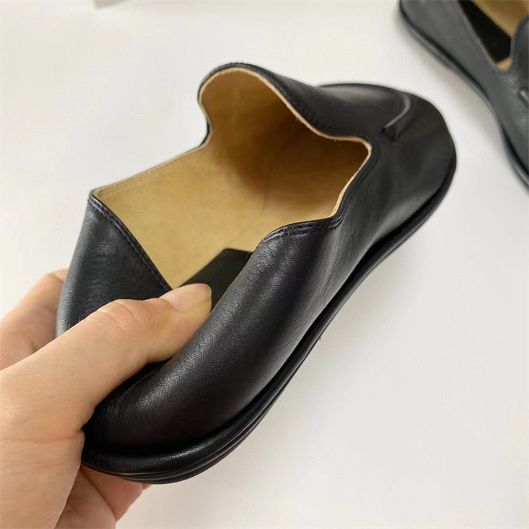 The * Row Single Shallow Mouth Round Head Flat Bottom Small Comfortable and Lightweight Genuine Leather Lefu Workplace_voghion.com